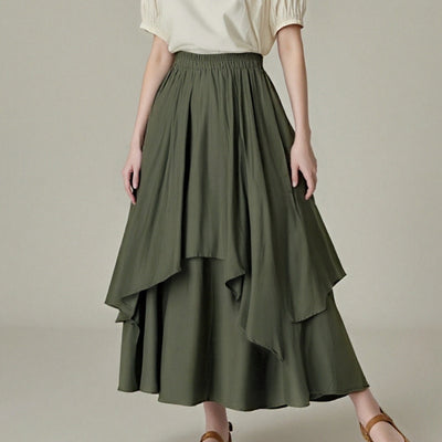 Renaissance Dual-Layer Swing Maxi Skirt