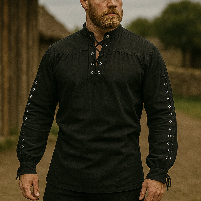 Pirate Style Lace-up Shirt