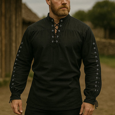 Pirate Style Lace-up Shirt