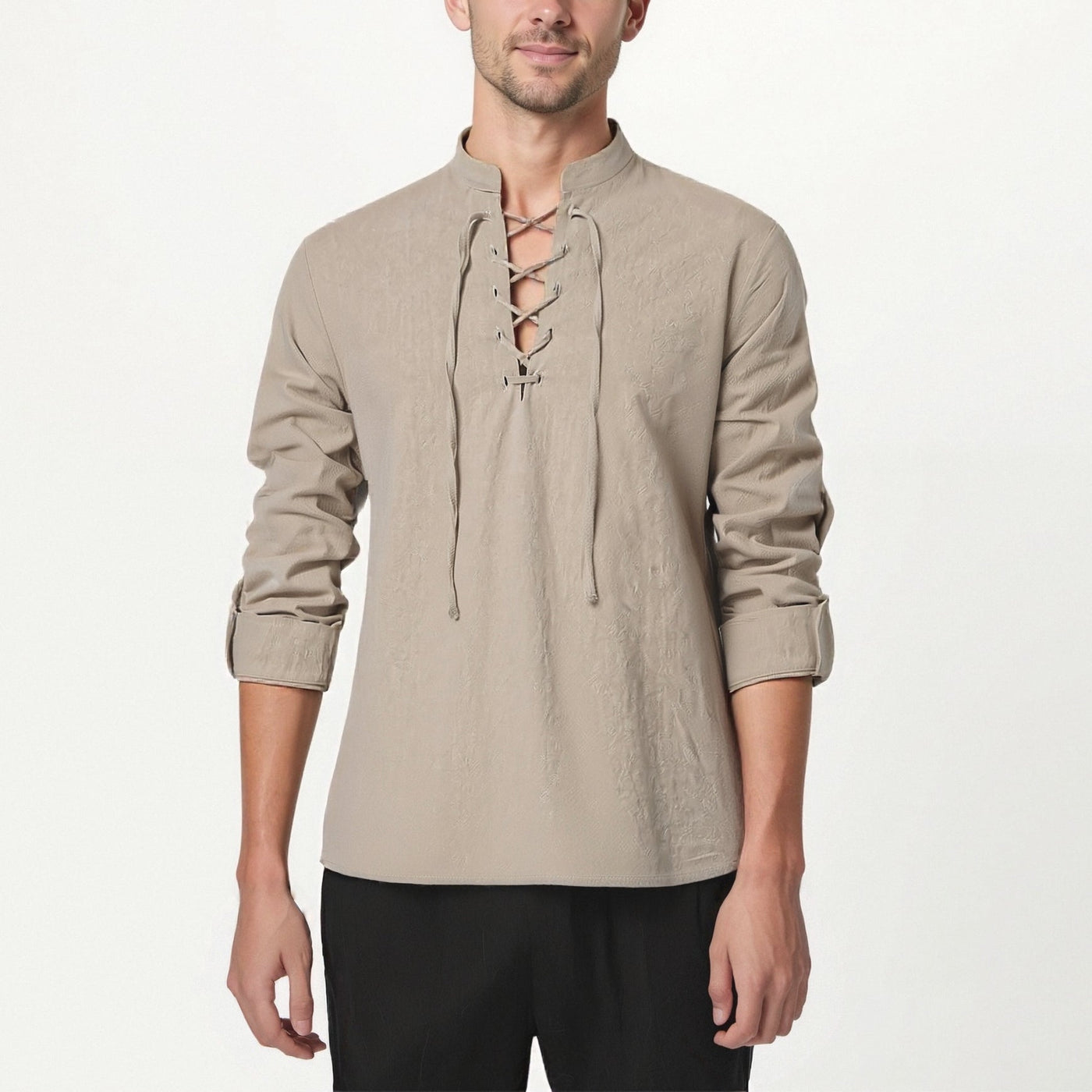 Pirate Style Cotton-Linen Blend Shirt