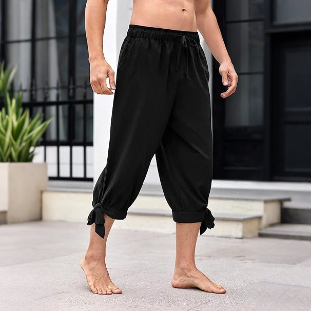Retro Style Three Quarter Design Pirate Pants