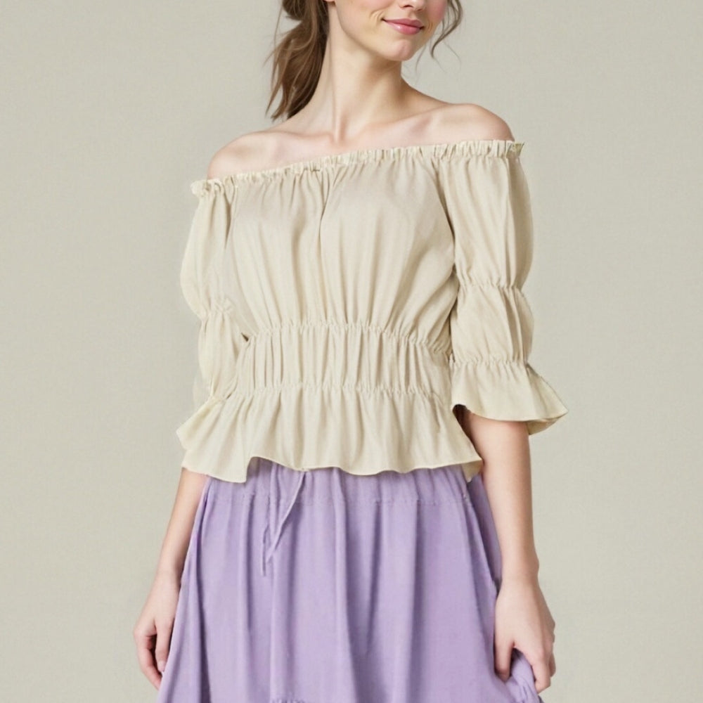 Renaissance Style Blouse Half Sleeve Top