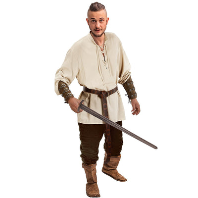 Pirate & Viking Style Outfit Set: Shirt, Pants, Waist Belt