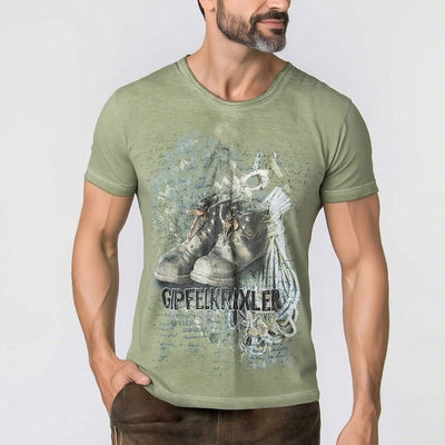 Oktoberfest Hiking Boots Print Graphic T-shirt