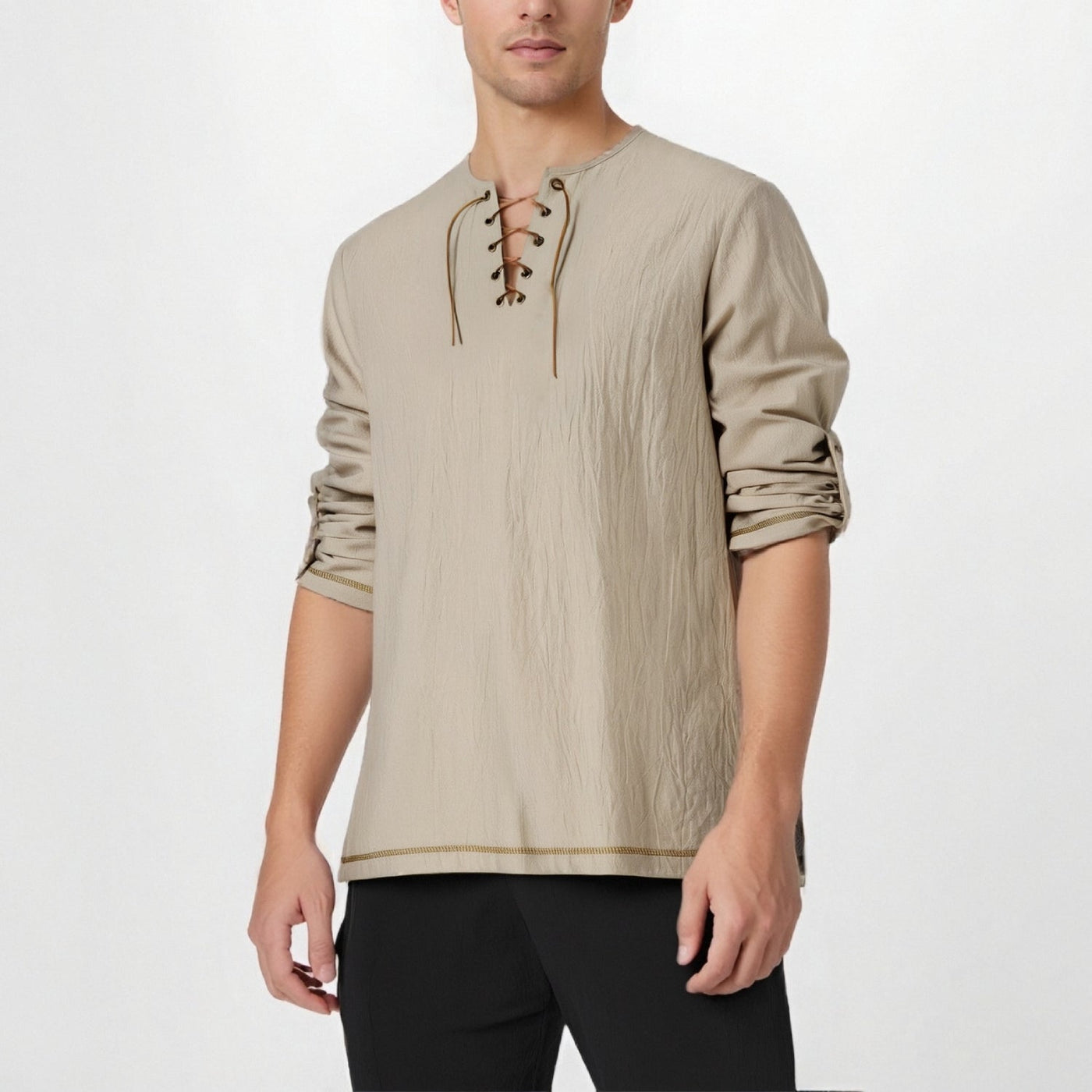 Medieval Style Lace-Up Tunic Top