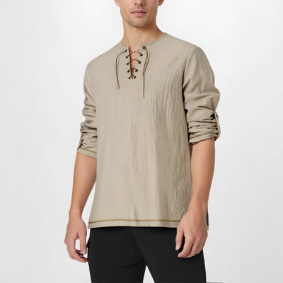 Medieval Style Lace-Up Tunic Top