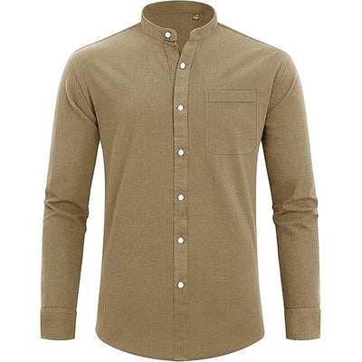 Men's Oktoberfest Solid Band Collar Shirt