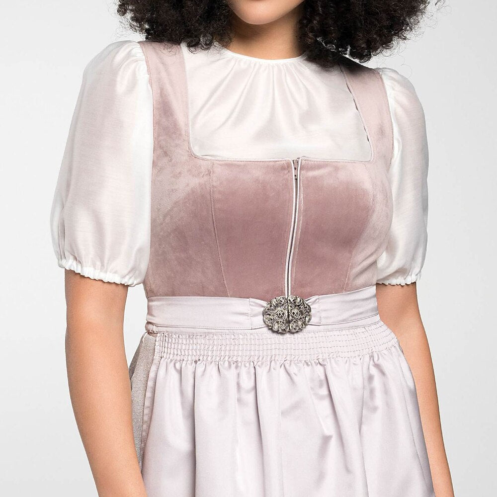 Oktoberfest Pink Dirndl Dress with Apron