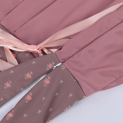 Oktoberfest Embroidery Dirndl Costume with Lace Apron