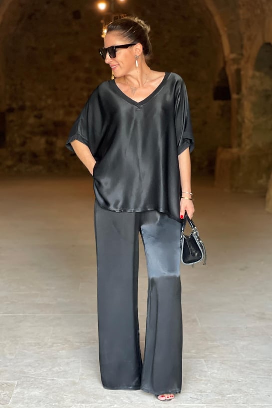 Britt - zweiteiliges satin-set