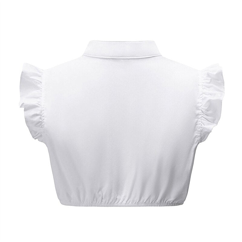 Oktoberfest Women's White Dirndl Blouse with Ruffle Sleeves