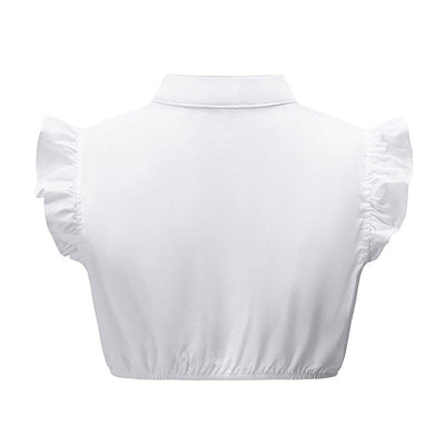 Oktoberfest Women's White Dirndl Blouse with Ruffle Sleeves