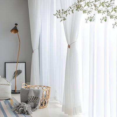 HikariVeil Vorhänge - Japan-Stil Halbdurchsichtige Sichtschutzvorhänge