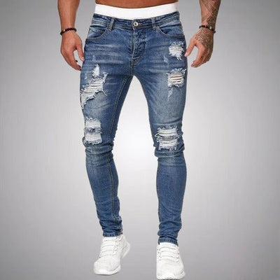 Herren Jeans Zerrissen Slim Fit | Atmungsaktiv Hose