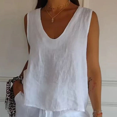 Maritza – Ärmellos Top Mit V Ausschnitt