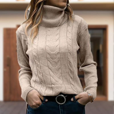 Nadine | Rippstrick-Rollkragenpullover in luxuriösem Design