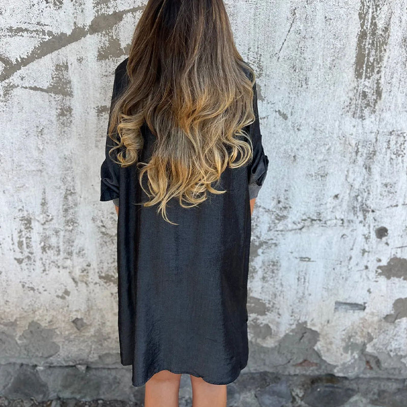 Moniek™ | Bequemes Jeanshemdkleid