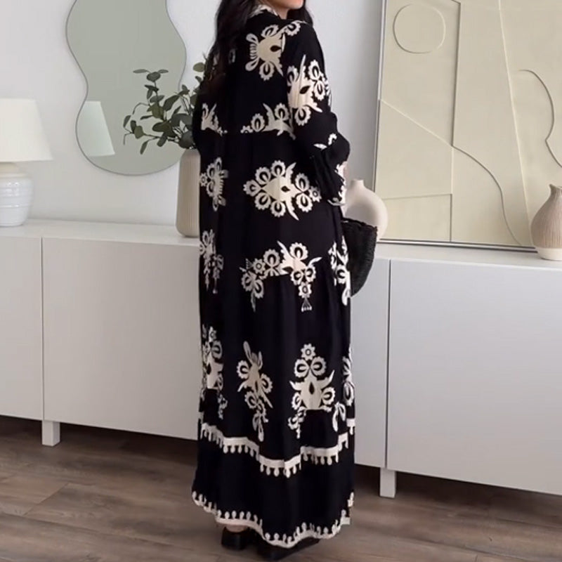 Langes Boho-Kleid für Damen mit eleganter Ausstrahlung - Caelyna