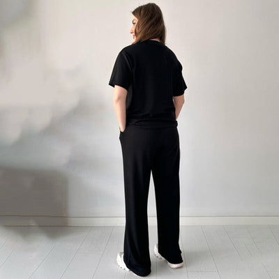 Jimena – Lässiges Oberteil Mit Rundhalsausschnitt Und Hose Mit Kordelzug