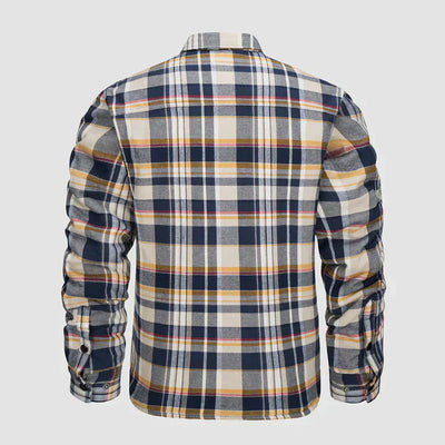 Herren Flanell Hemd Jacke lange Ärmel gesteppt gefüttert Plaid Mantel Button Down dicke Outwear für Winter