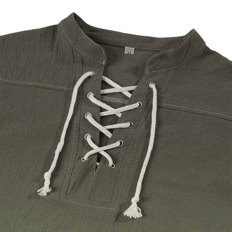 Pirate Style Lace-Up Poet Blouse