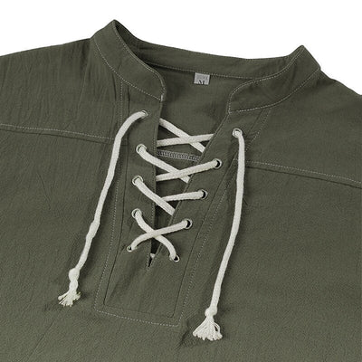 Pirate Style Lace-Up Poet Blouse