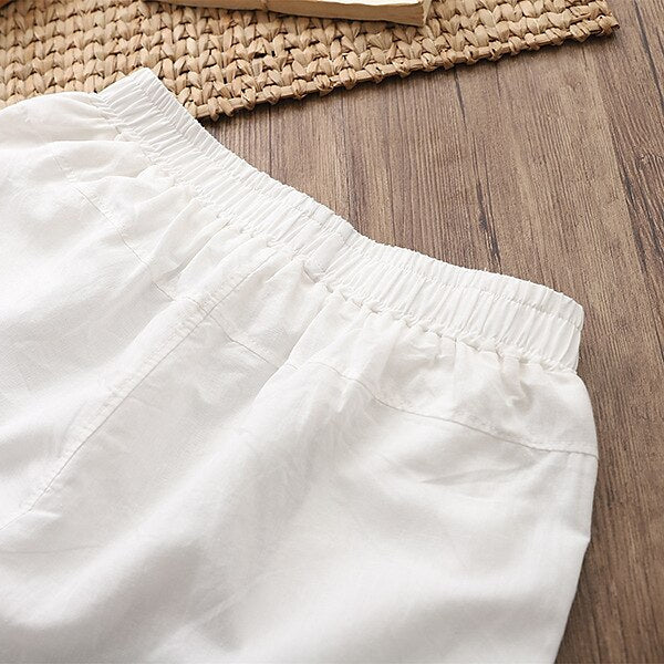 Classic Loose Fit Cotton Linen Blend Pants