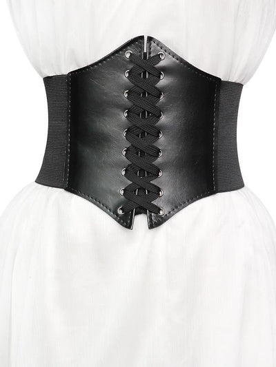 Retro Corset Underbust Lace-up Bustier
