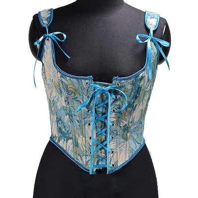 Renaissance Style Floral Lace Design Corset Vest