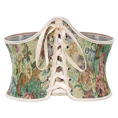 Retro Lace-up Waistband Zip-up Back Belt