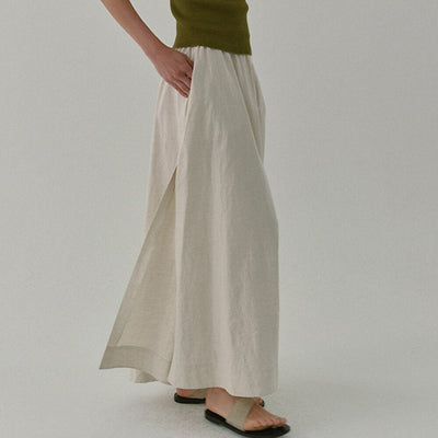 Classic Cotton Linen Blend Skirt