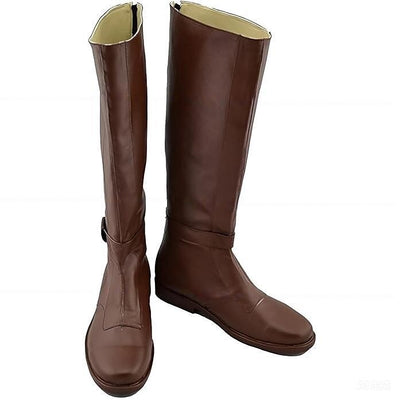 Renaissance Riding Tall Boots Zip-Up Medieval Footwear