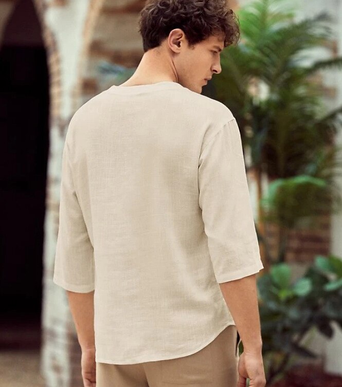 Medieval Pirate Style Lace-Up Cotton Poet Shirt