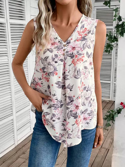 Ärmelloses V-Neck Top für Damen - Vaenysia