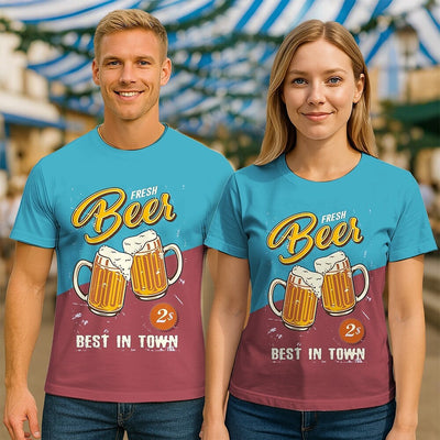 Unisex Retro Graphic Oktoberfest Beer T-shirt 1pc