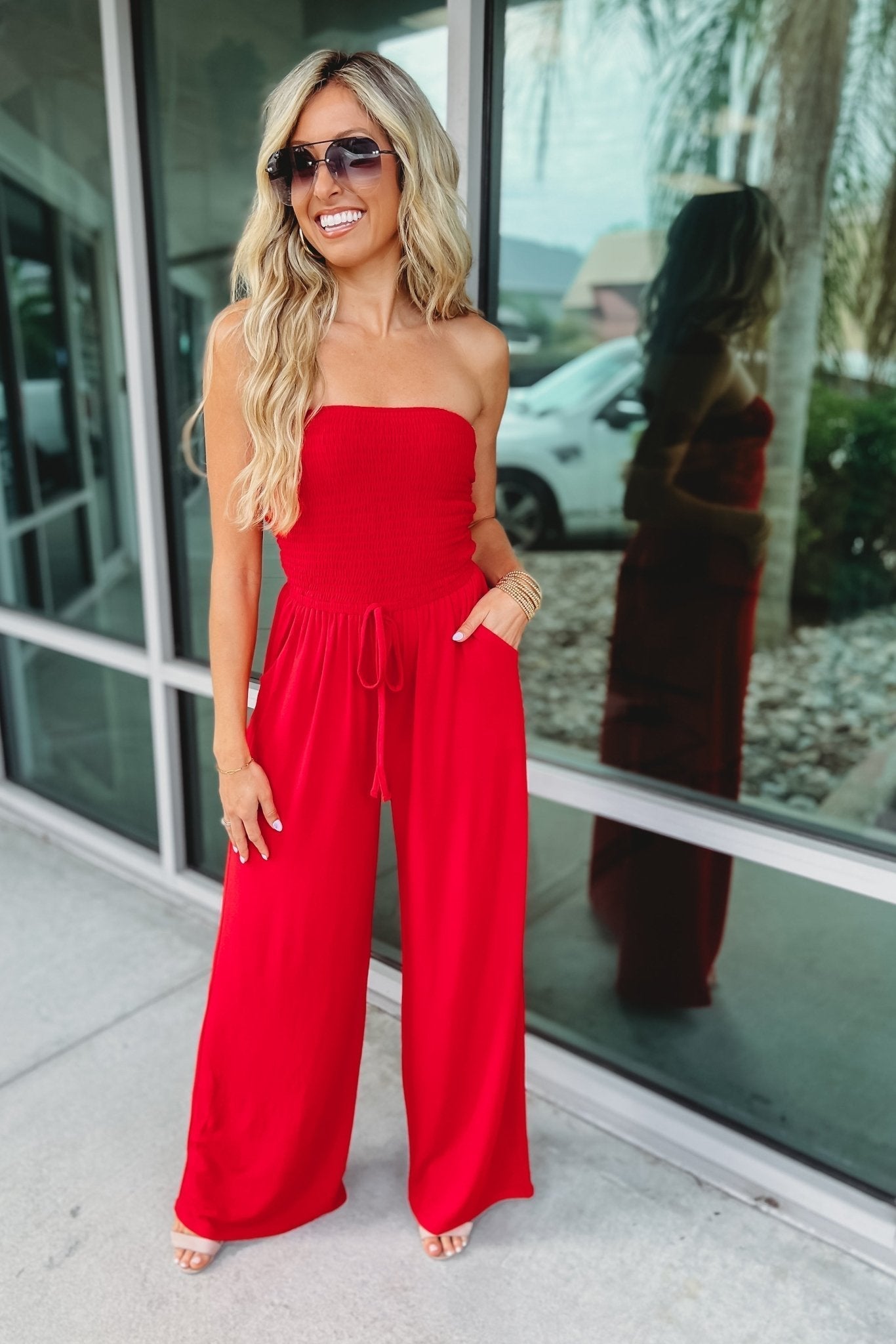 Lobke | Schulterfreier Sommer-Jumpsuit mit Stil
