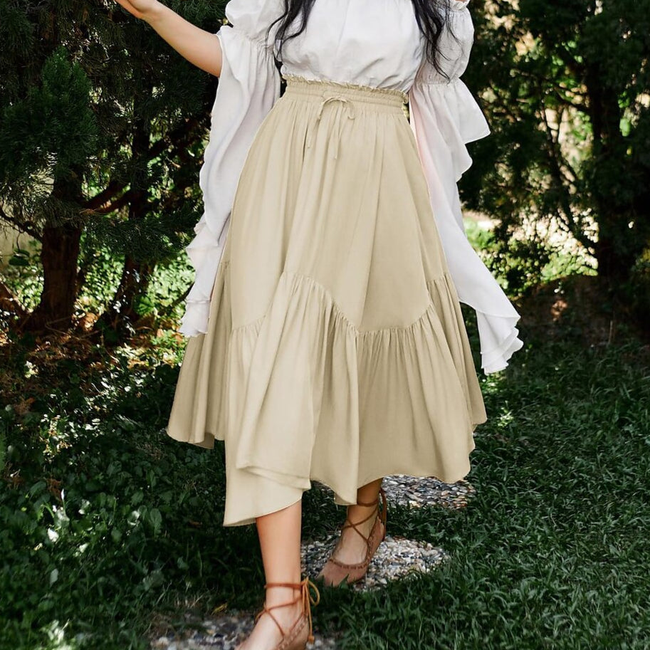 Renaissance High Waist Maxi Skirts with Pockets