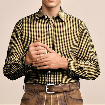 Men's Oktoberfest Gingham Long Sleeve Shirt