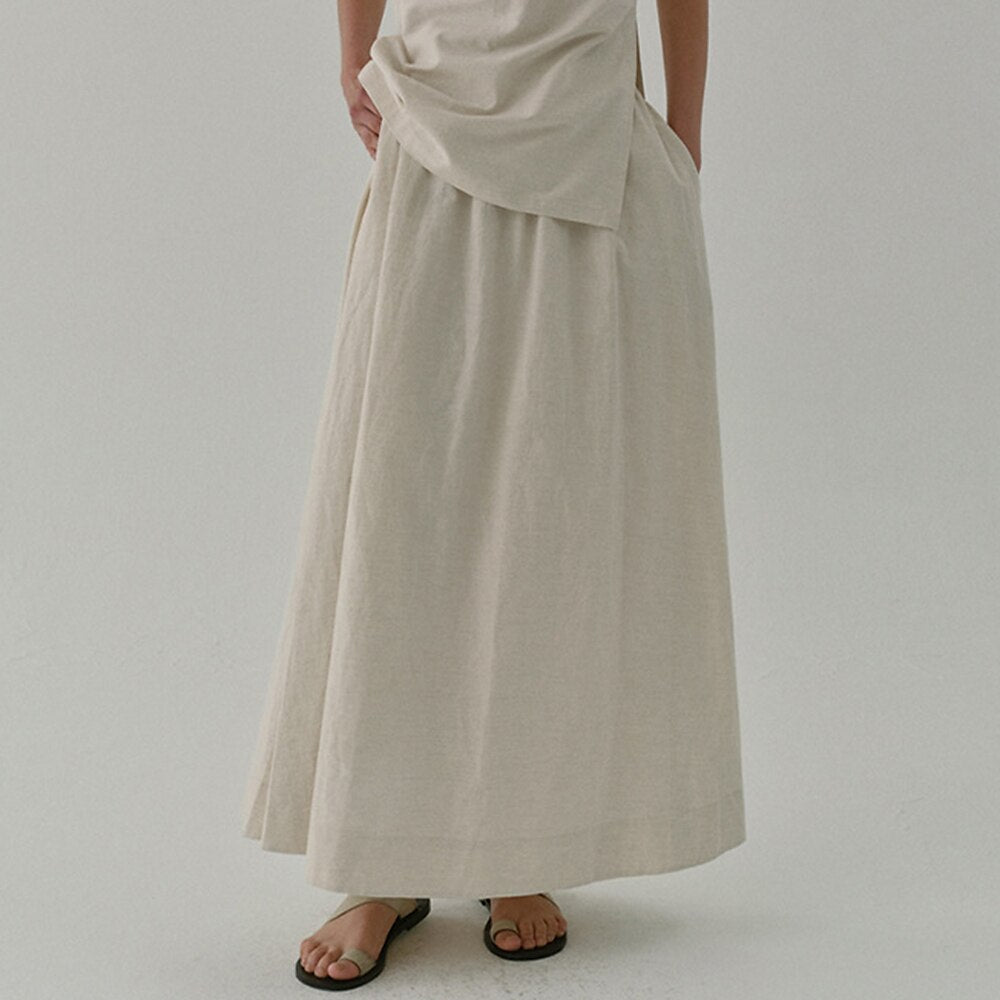 Classic Cotton Linen Blend Skirt