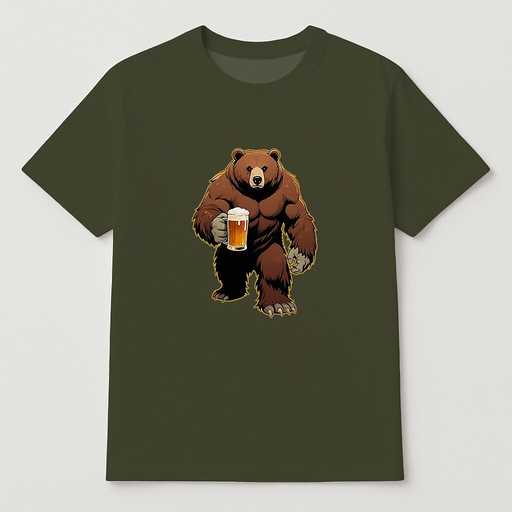 Men's Oktoberfest Bear Beer Graphic T-shirt