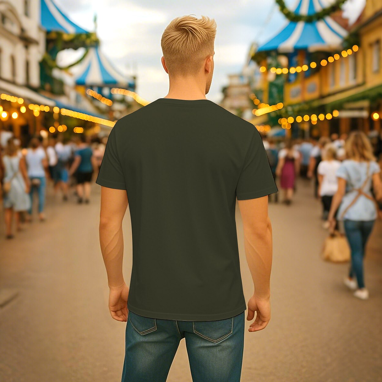 Men's Oktoberfest Bear Beer Graphic T-shirt