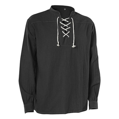 Pirate Style Lace-Up Poet Blouse