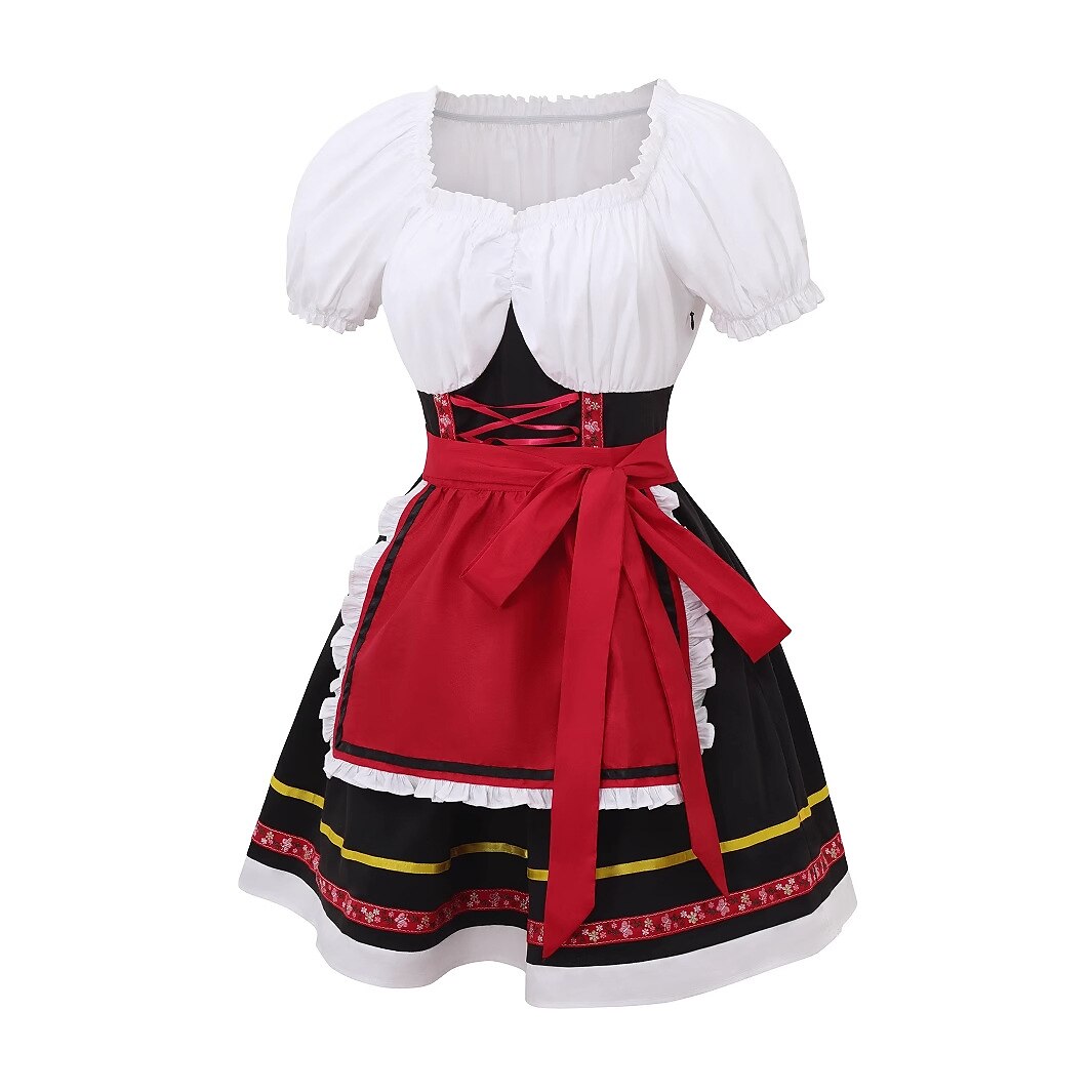 Bavarian Oktoberfest Short Red Dirndl Costume
