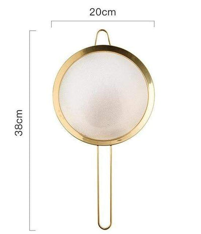 Goldene Siebtraum | Stilvolles Küchenwerkzeug für kreatives Schuhdesign