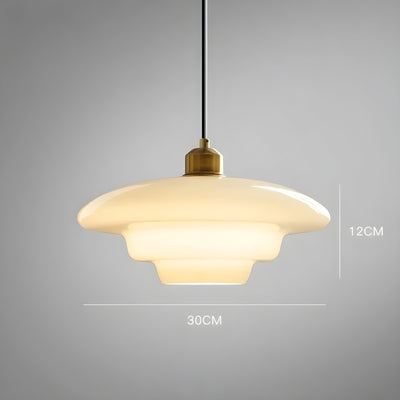AuraBeam Light – Minimalistische Elfenbeinfarbene LED-Hängelampe aus Glas