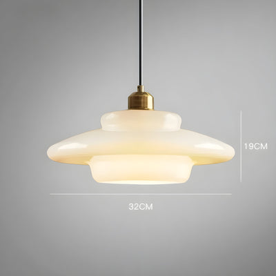 AuraBeam Light – Minimalistische Elfenbeinfarbene LED-Hängelampe aus Glas