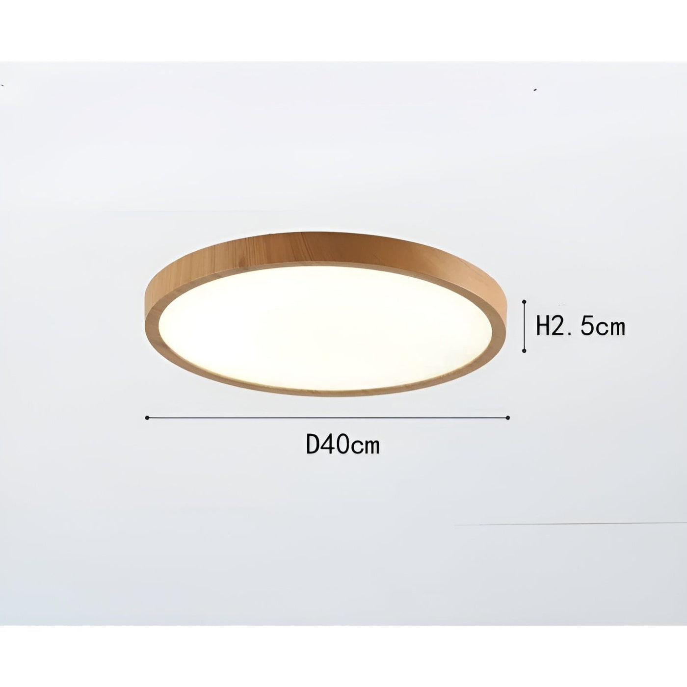GrainGlow Light - Modern Ultra-Dünne Holz-Deckenleuchte