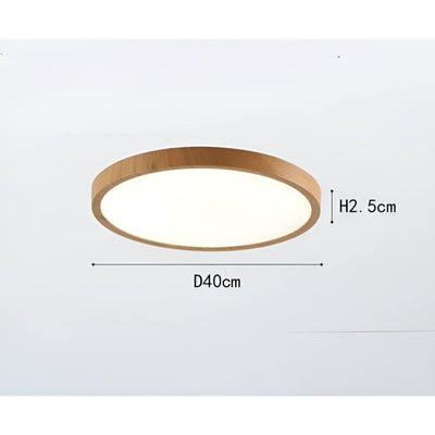 GrainGlow Light - Modern Ultra-Dünne Holz-Deckenleuchte