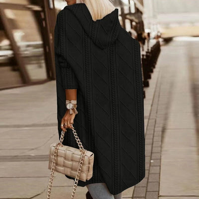 JISKA LANGE STRICKJACKE MIT KAPUZE