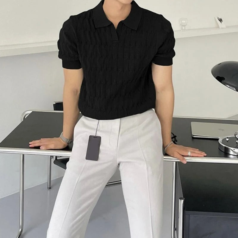 Poloshirt für Herren - Gestricktes Kurzarm-Poloshirt für den Sommer